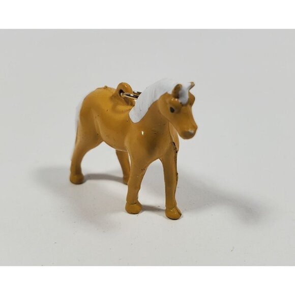 Unknown Jewelry - 1" Miniature Horse Charm Necklace Keychain Palomino Vintage